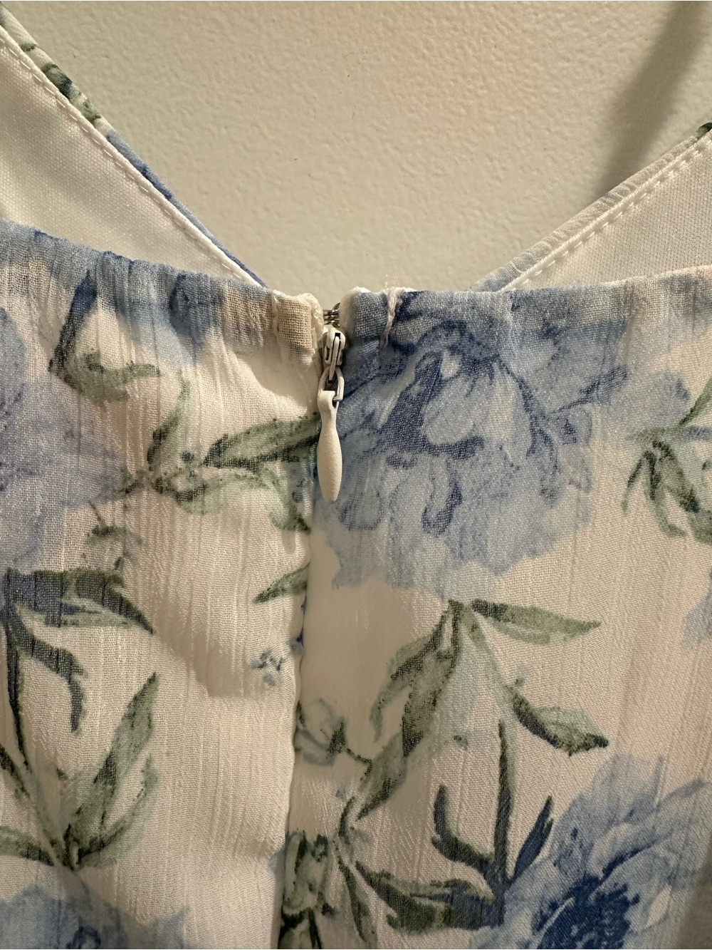 Women’s Blue Floral Spaghetti-Strap Dress - Picture 10 of 12